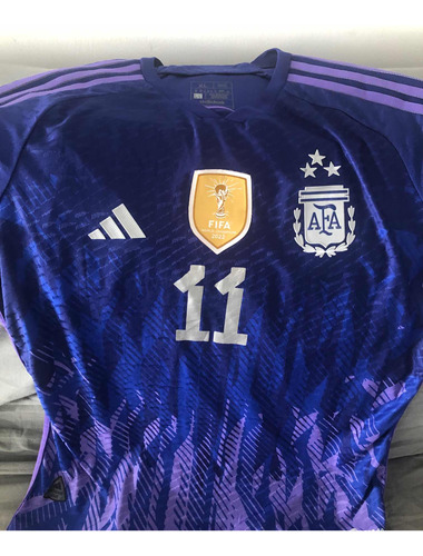 Camiseta Argentina Suplente Qatar 2022 Parche De Campeón
