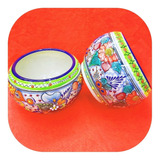 Set 2 Maceta Redonda Bonsai Color De Talavera Poblana M02