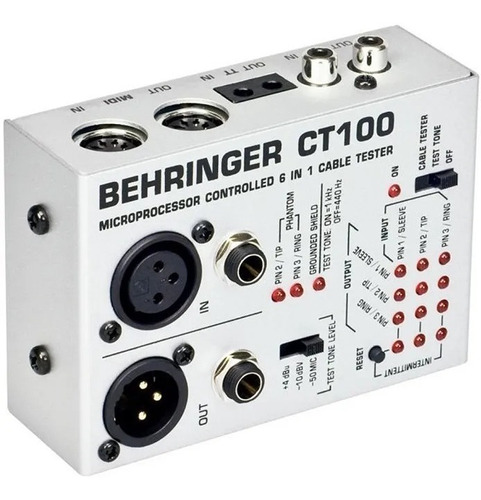 Behringer Ct100 Tester De Cable Xlr Plug Rca Midi Aux Oferta