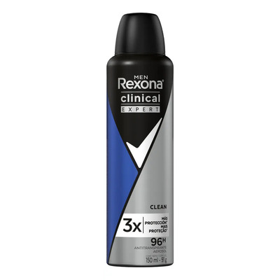 Antitranspirante en Aerosol Rexona Men Clinical Clean 150 ml | MercadoLibre