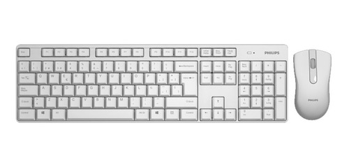 Combo Teclado Y Mouse Philips C501 Inalámbrico Español Blanc