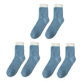 3 Pares De Calcetines Fuzzy Socks Para Mujer, De Terciopelo