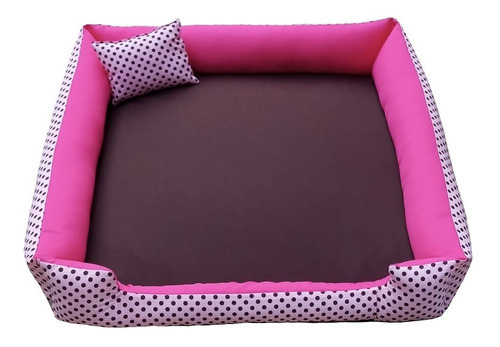 Cama Pra Cachorros Grande Cama De Cachorro Gg 95 X 95 Cm Cor Rosa Bolilhas