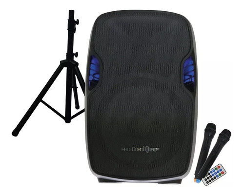 Bafle Bocina Amplificado 15 Bluetooth 2 Mic Inalambricos Aw