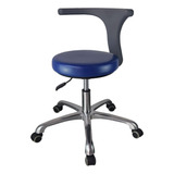 Taburete Silla Dentist Pro Patas Metalicas Azul Marino