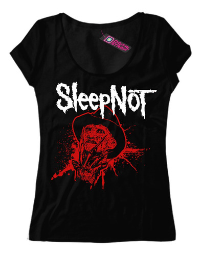 Remera Mujer Slipknot Sleepnot Freddy Krueger T890 Premium