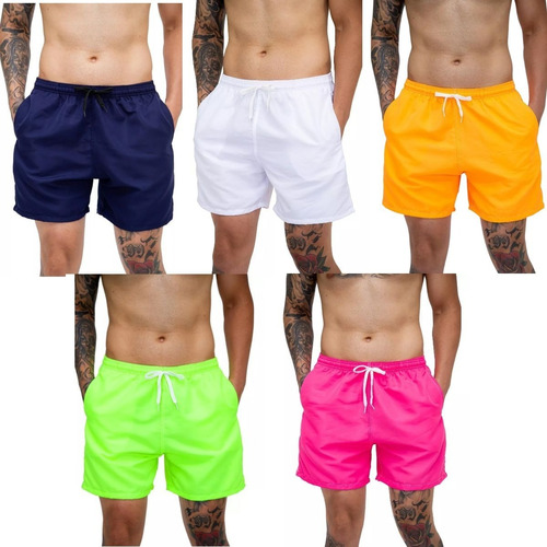 Kit 5 Short Tactel Para Treino Academia Corrida Verão Fit