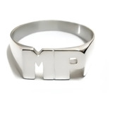 Anillo Sello Con Iniciales - Plata 925 - Modelo Unisex