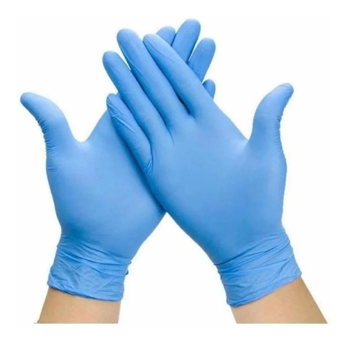 Guantes De Nitrilo Certificados Color Azul Talla M