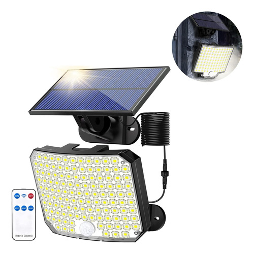 Reflector Luz Solar 118 Led Sensor Modos Control Impermeable