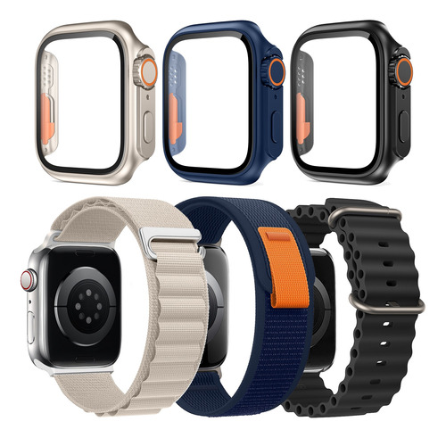 Correa, Cristal Y Funda Para Apple Watch 8 7 Se 6 5 To Ultra