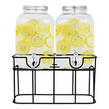 2 Dispensadores Vitrolero Vidrio Mason Jar Agua 5l C/u