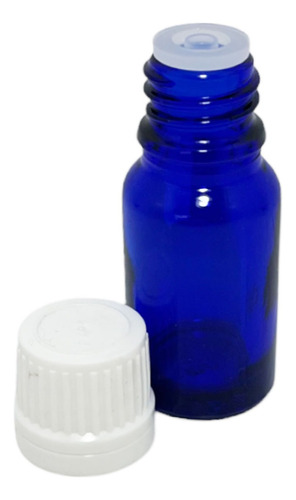 Frasco Vidrio Colirio Azul X 10 Ml Con Inserto Y Tapa 