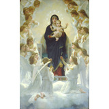 Vinilo Decorativo 60x90cm Maria Y Jesus Angeles Religion M1