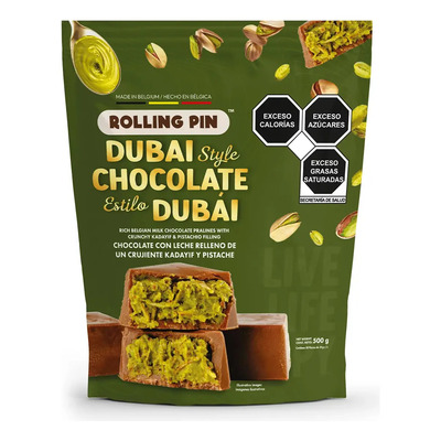 Chocolate Belga Estilo Dubai Con Kadayif Y Pistache 500g | MercadoLibre