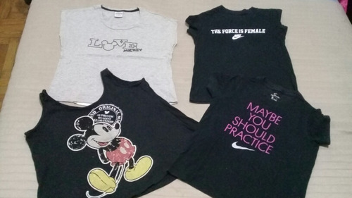 Lote De Nena Juvenil 4 Remeras Talle 14/s Nike Y Disney 