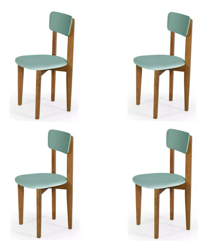 4un Cadeira Jantar De Madeira Para Cozinha Sala Tecido Suede