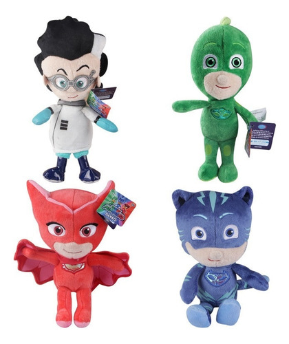 4pcs Pj Masks Gekko Catboy Owlette Romeo Muñeco Peluche 20cm