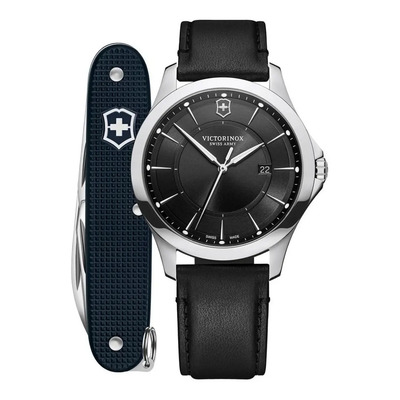 Victorinox Reloj Alliance Con Navaja Suiza, Negro Bisel Plateado | Meses sin interés