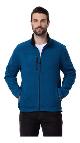 Polar Hombre Full Zipper Liso Azul Petroleo Fashion's Park