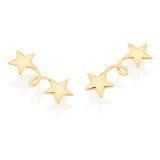 526723 Brinco Rommanel Ear Cuff Estrelas Folheado A Ouro