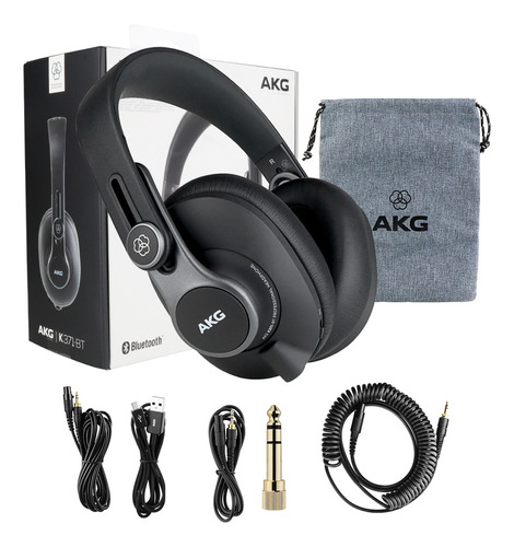 Fone Ouvido Akg K371 Bluetooth E Cabos Para Dj Show Estúdio