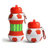 Botella Balon Plegable Para Agua Deporte Futbol Soccer Mls Color Rojo