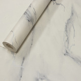 Papel De Parede Tipo Mármore Carrara Off White Cinza Prata