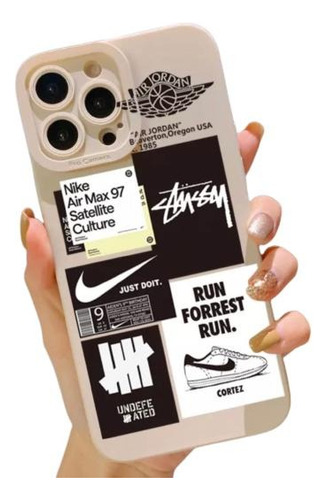 Capa Capinha P/ iPhone 14 Pro Max Nike Jordan Stussy Bege