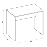 Mesa Para Computador Escrivaninha Office Cubic 0.9 Branco Te