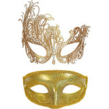 Juego Mascaras Mascarada Para Parejas Para Mujer Veneciana D