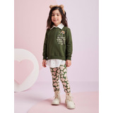 Conjunto Infantil Legging Corações Momi