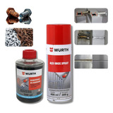 Removedor De Ferrugem + Spray De Aço Inox P/ Proteção Wurth