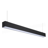 Luminaria Colgante Lineal Eco 40w Negro 120cm Luz Cálida