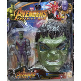 Muñeco Avengers Sonido + Mascara - Hulk. Juguetes Niños