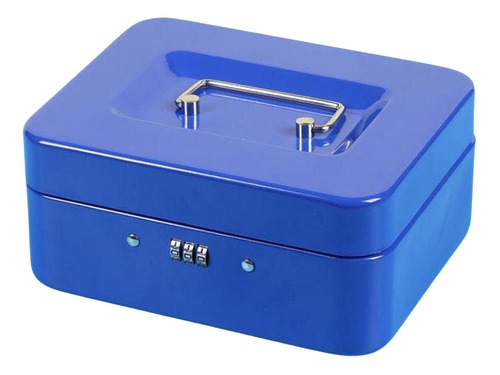 Caja Fuerte Metalica Con Clave De Seguridad Azul 33x9x24