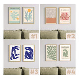 Set 2 Cuadros Con Vidrio - Matisse Varios Diseños 2 30x45