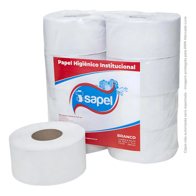 Papel Higiênico Rolão 300mts Branco Pacote C\u002F 8 Und - Isapel | MercadoLivre