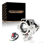 Faro Universal Led Para Moto U7 Plata