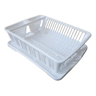 Escurridor Para Trastes Plástico Con Charola Cubasa Color Blanco | Envío gratis
