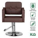 Silla Sillon Barbero Estetica Hidraulico Ajustable Marron