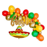 Buquet De Globos Decorativo Para Fiesta Mexicana - Sombrero