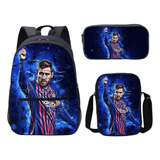 3 Unidades/set Mochila Leo Messi Mochila Bandoleras