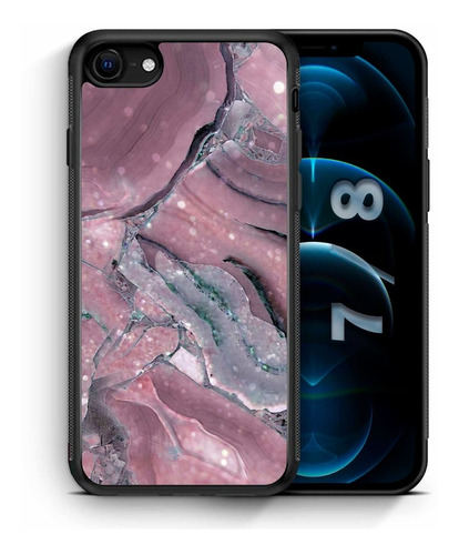 Funda Protectora Para iPhone Mármol Rosa Case Tpu