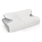 Bio Mattress | Almohada Cervical De Memory Foam Color Blanco Con Gris