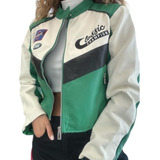 Campera Ecocuero Engomada Importada Moto Mami Moda Mujer