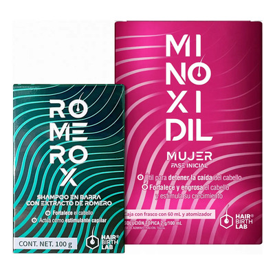 Minoxidil Mujer Hair Birth Lab + Shampoo Anticaída Romerox | MercadoLibre