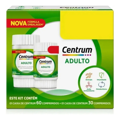 Multivitamínico Diário Centrum Adulto Vitaminas de A à Z 90 Comprimidos | Frete grátis