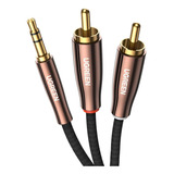 Cable Adaptador De Audio Ugreen Auxiliar 3.5mm Macho A 2 Rca Macho 1m Nylon Trenzado