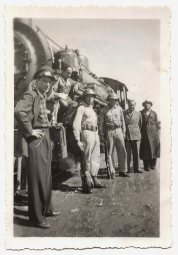 Fotografía Antigua Locomotora Soldados Chiquinquirá Céspedes